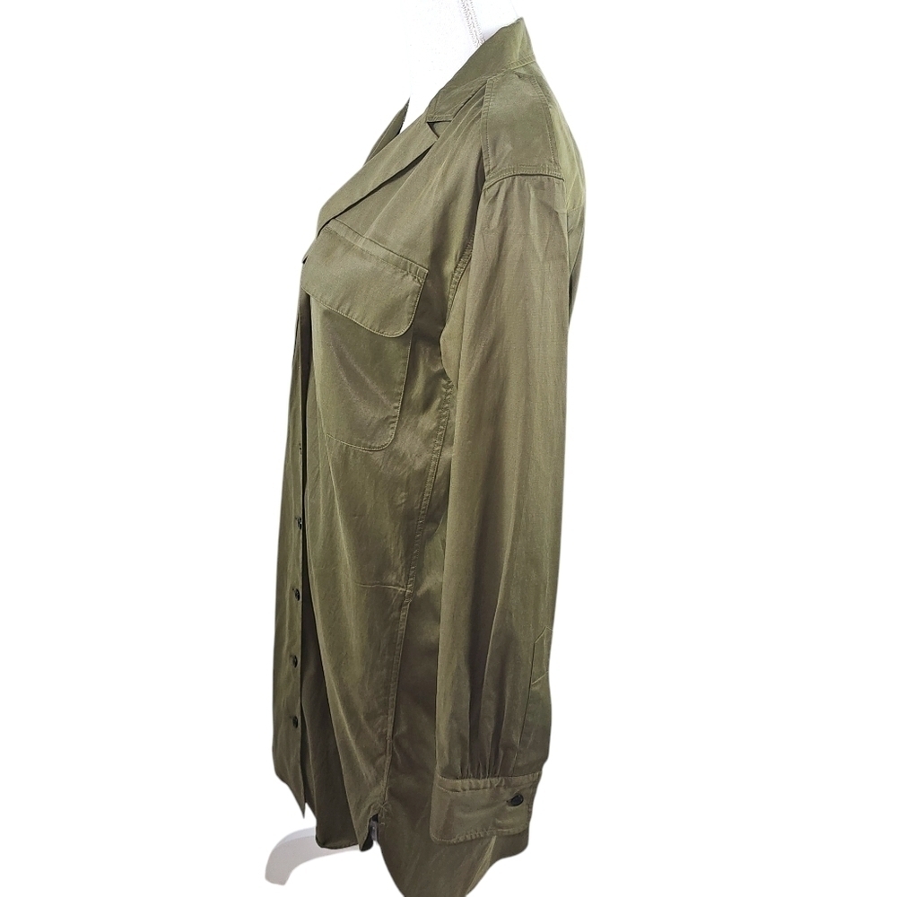 Rag & Bone Mason Olive Green Shirt Dress in Small - Picture 3 of 7